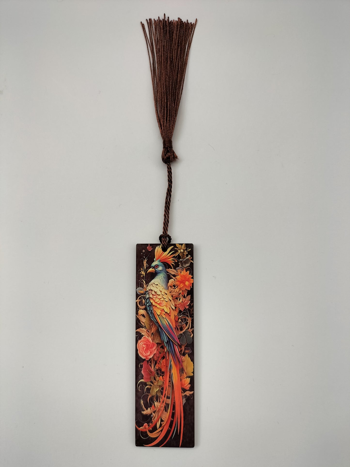Beautiful Bookmark -Peacock and Blossom Floral Design