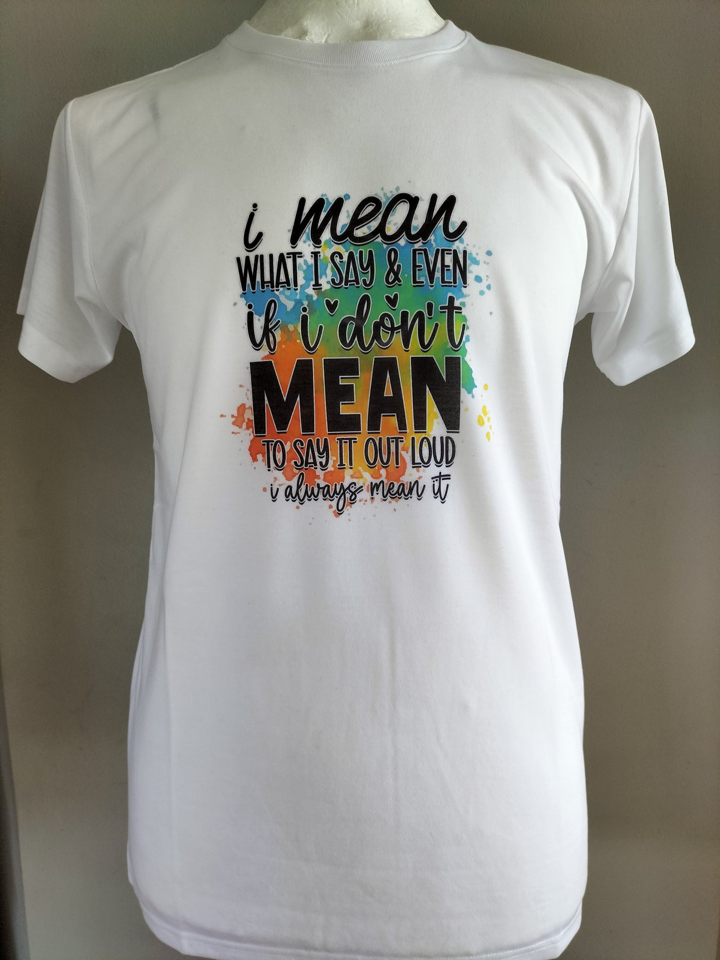 Beautiful men's T-short 65% polyester and 35% cotton with stunning text design Crafted