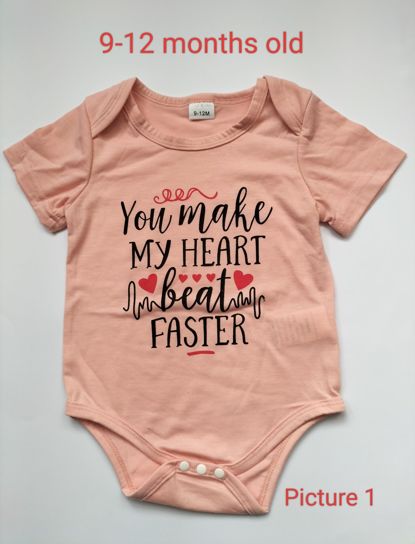 Girl's 9-12 Month's Print Body Suit Comfy Short Sleeve Onesie