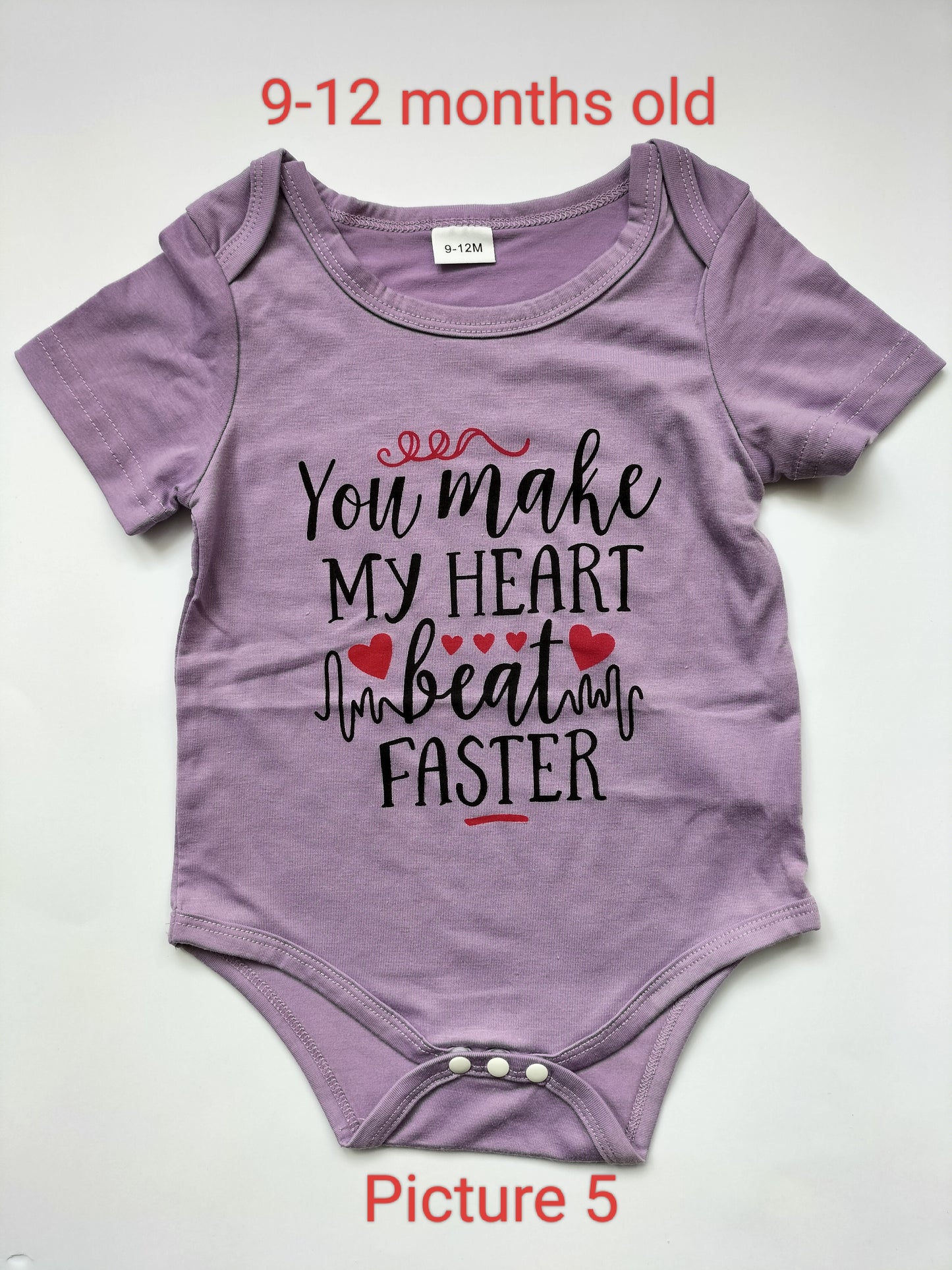 Girl's 9-12 Month's Print Body Suit Comfy Short Sleeve Onesie