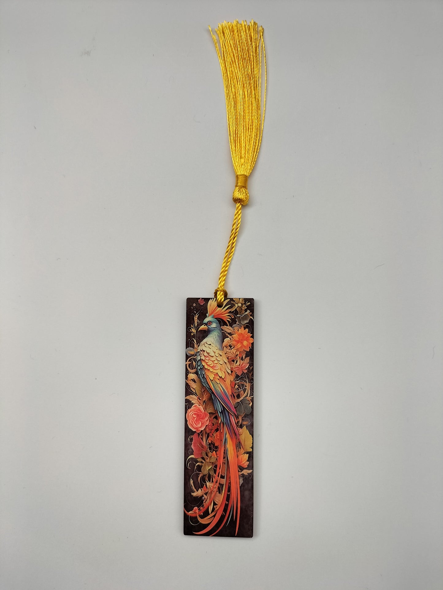 Beautiful Bookmark -Peacock and Blossom Floral Design