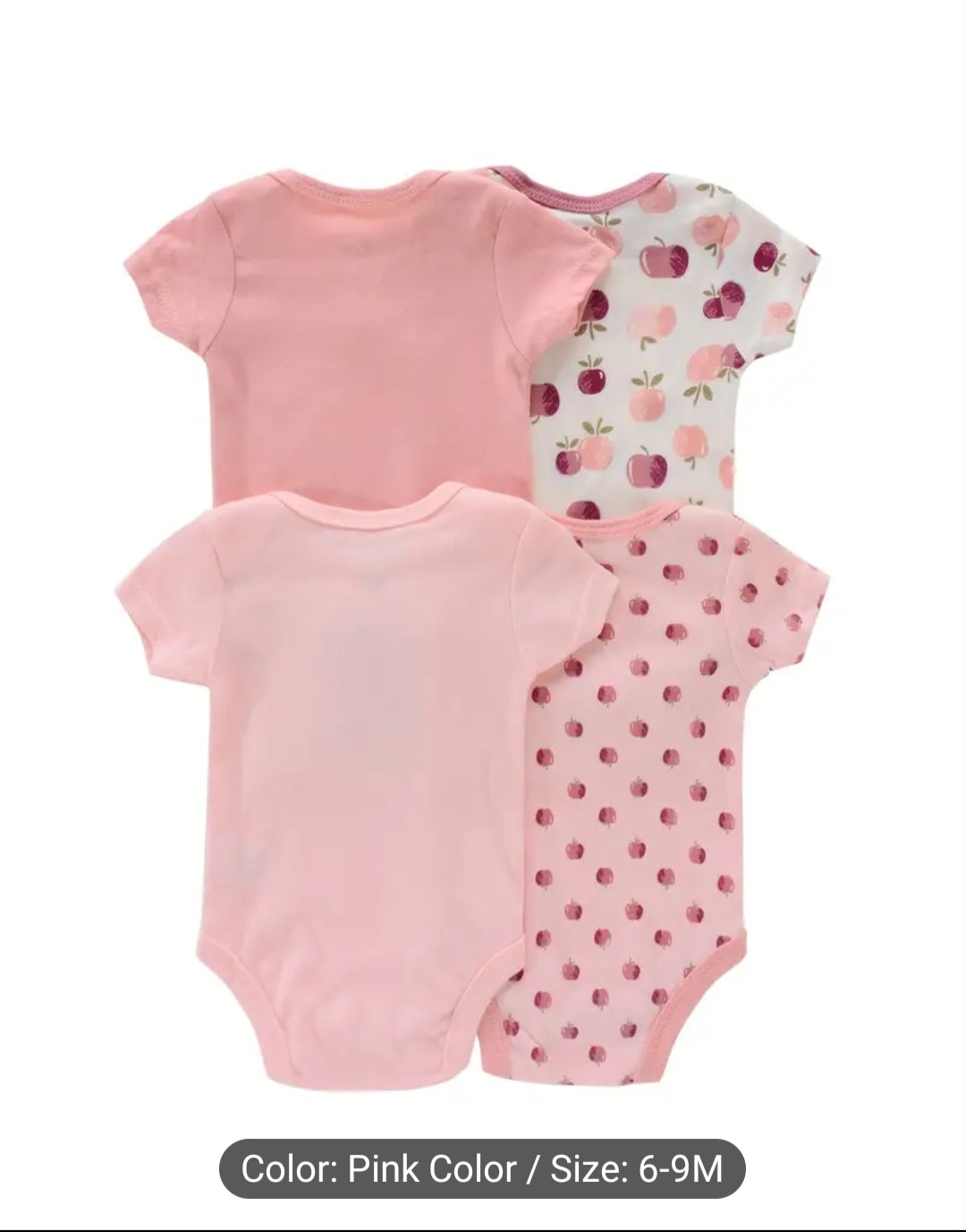 4 Pcs Adorable Unisex 9 month old Baby Rompers Short-Sleeve, Round Neck Onesies