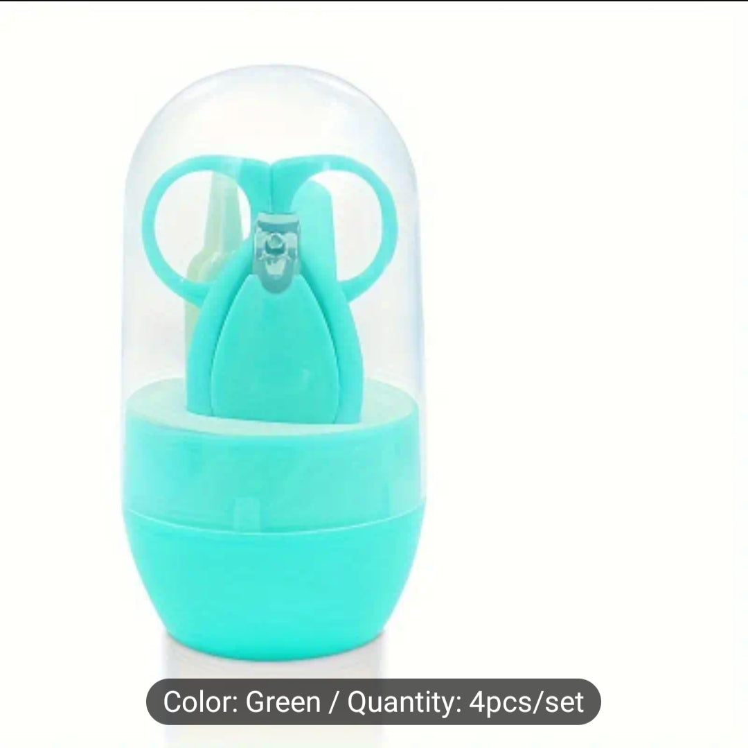 4Pcs/ Baby Set Nail Trimmer , Nail Cutter Health care, Nail Care Set Thanksgiving Day Gift Pink, Green And Blue