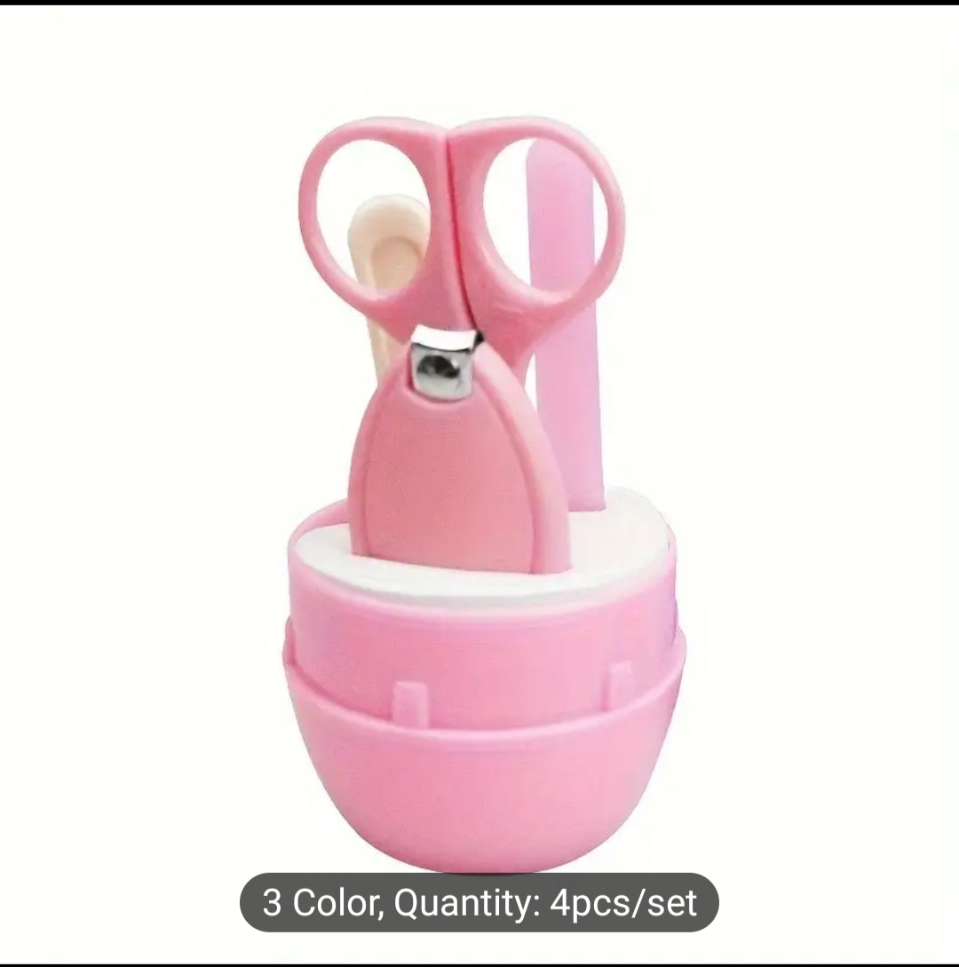 4Pcs/ Baby Set Nail Trimmer , Nail Cutter Health care, Nail Care Set Thanksgiving Day Gift Pink, Green And Blue
