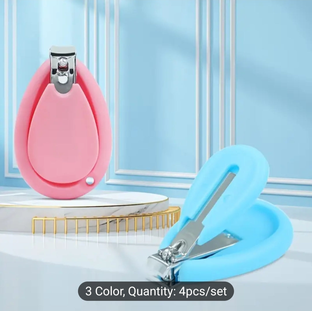 4Pcs/ Baby Set Nail Trimmer , Nail Cutter Health care, Nail Care Set Thanksgiving Day Gift Pink, Green And Blue