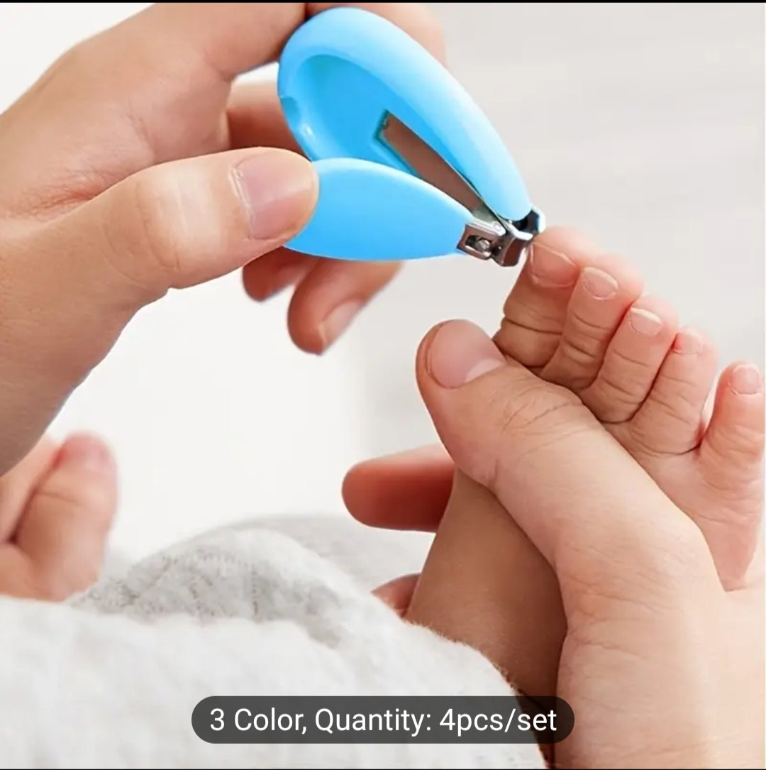 4Pcs/ Baby Set Nail Trimmer , Nail Cutter Health care, Nail Care Set Thanksgiving Day Gift Pink, Green And Blue
