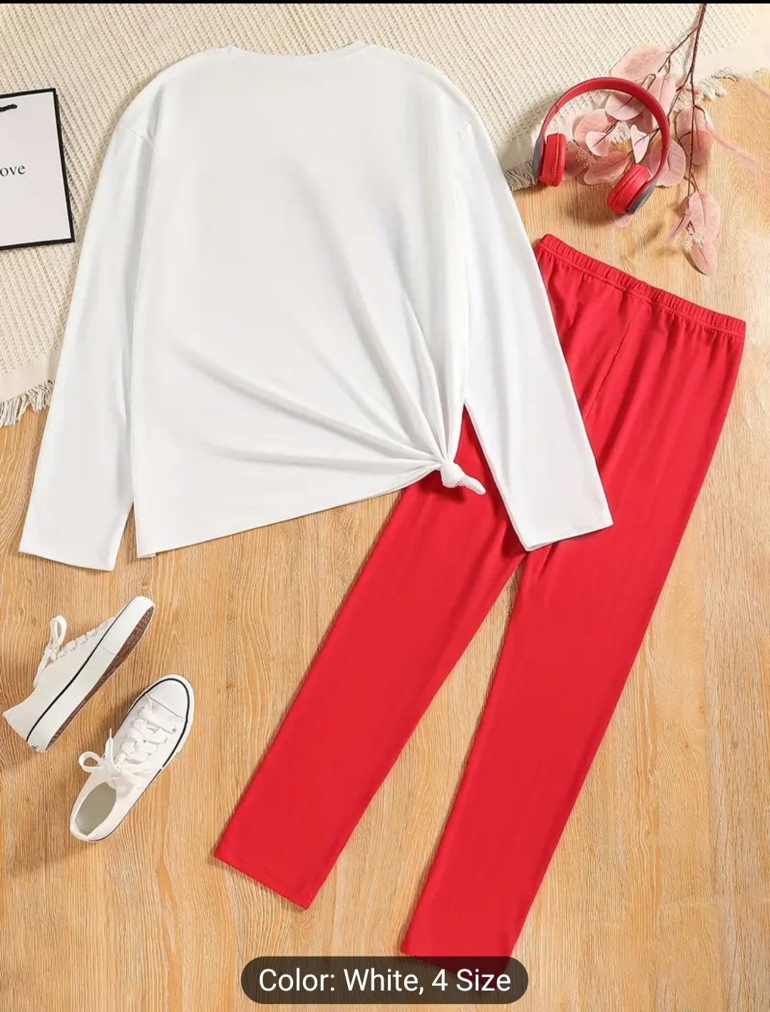 Brooklyn Print Girl's Outfit Comfy Long T-shirt +Letter Pants Set Casual 2-Piece Clothes