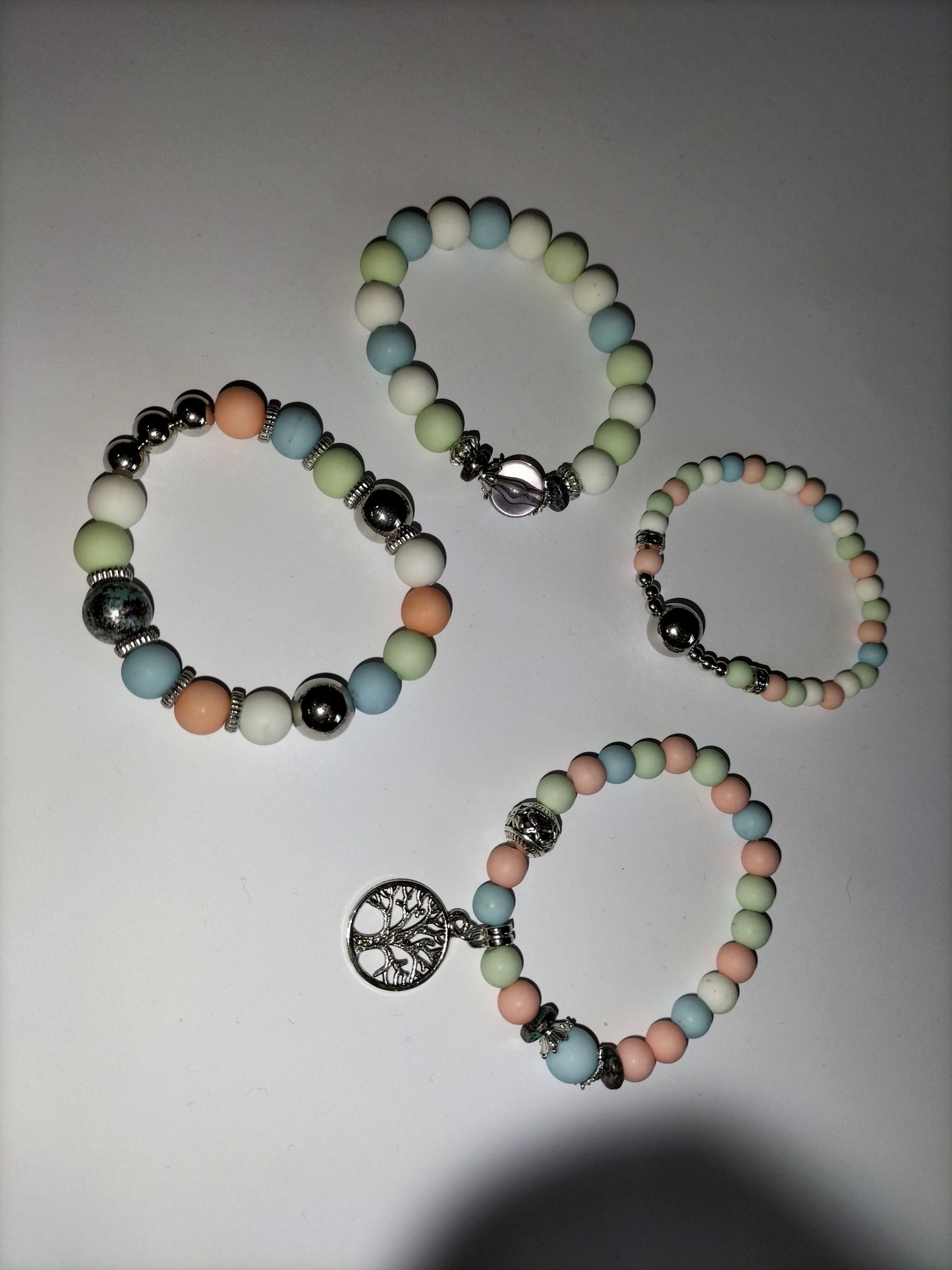 4pcs Trendy Tree Of Life Pendant Bracelets For Men For Daily Decoration
