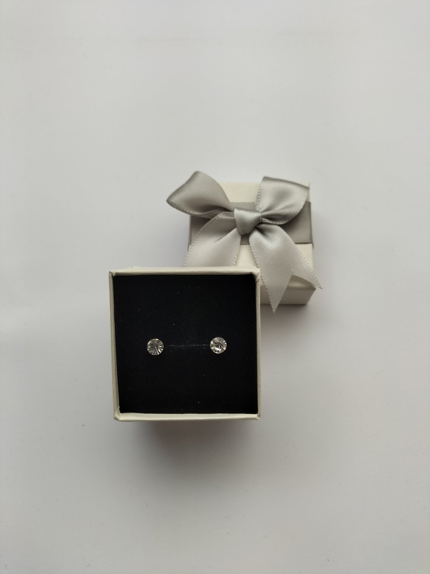 6 Pairs Women's Medium Stud Earrings Set Stainless Zircon Silver Plated