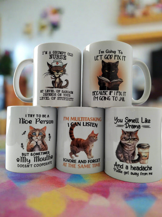 5 Funny Cute Cat lover 11oz