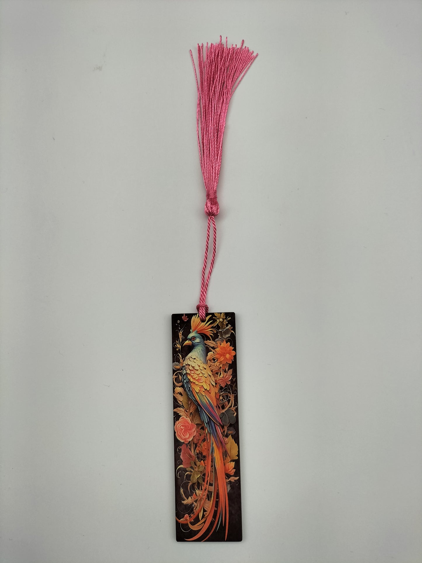 Beautiful Bookmark -Peacock and Blossom Floral Design