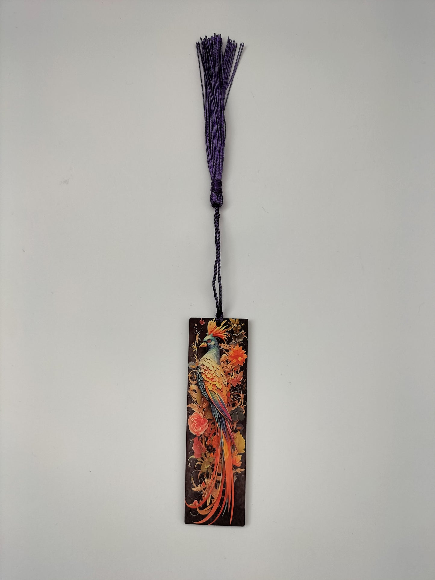 Beautiful Bookmark -Peacock and Blossom Floral Design