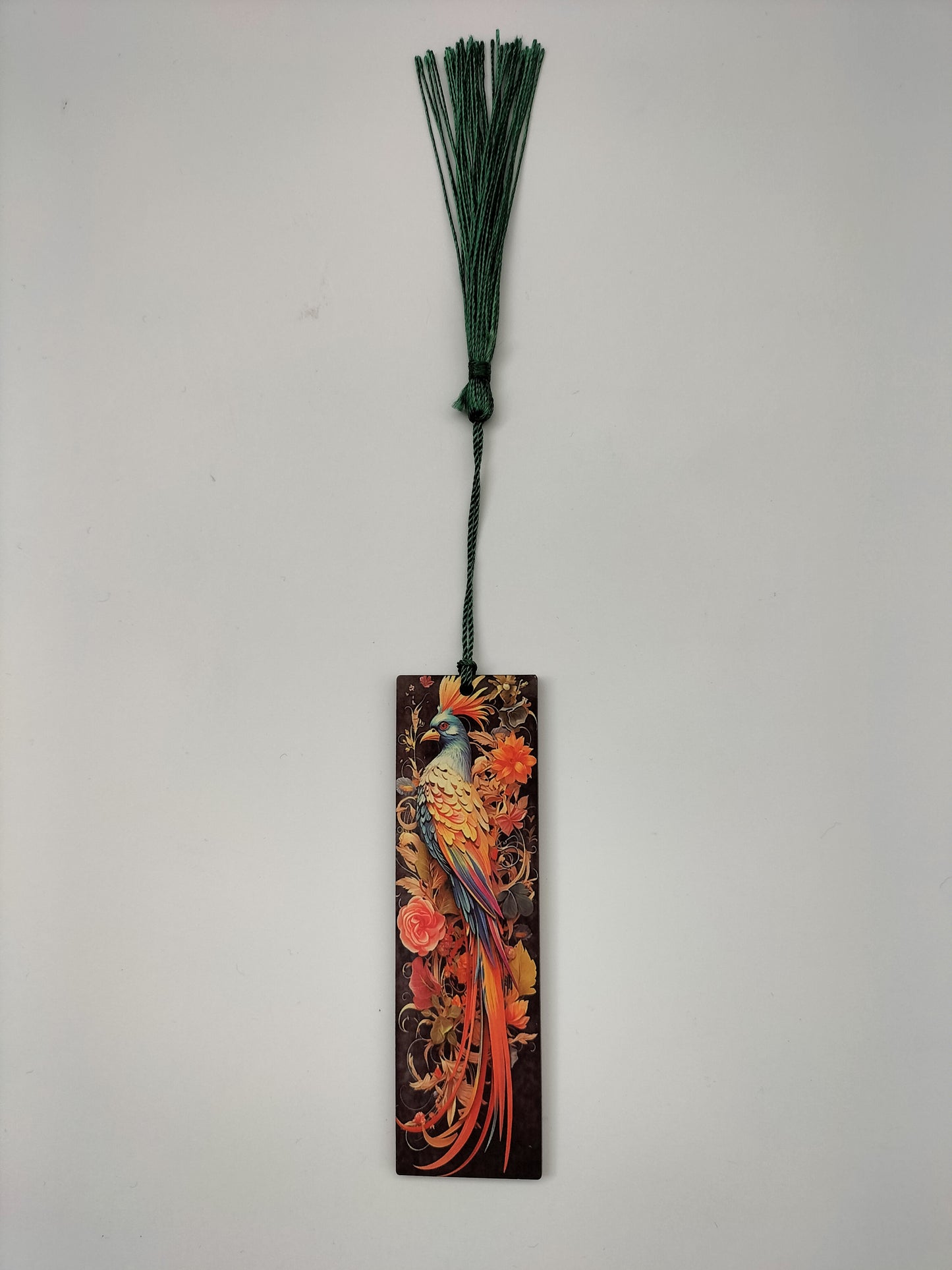 Beautiful Bookmark -Peacock and Blossom Floral Design