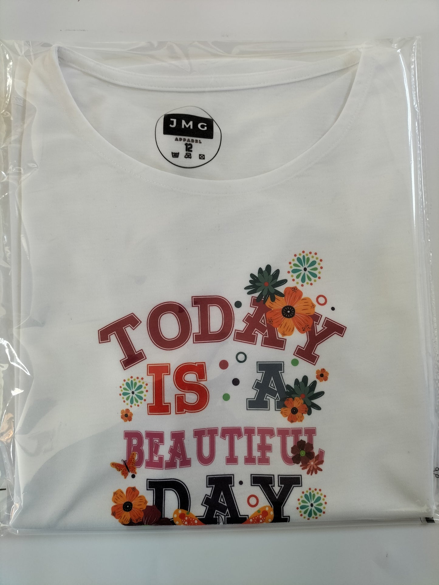 Beautiful women's T-short 65% polyester and 35% cotton with stunning  text design Crafted
