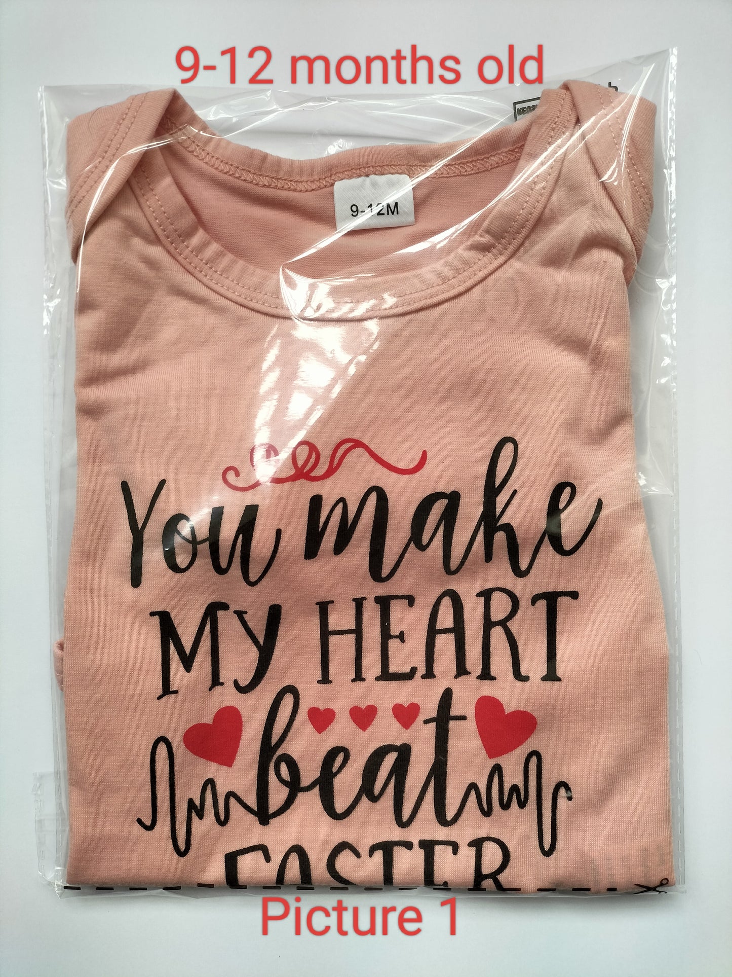 Girl's 9-12  Month's Print Body  Suit Comfy Short Sleeve Onesie