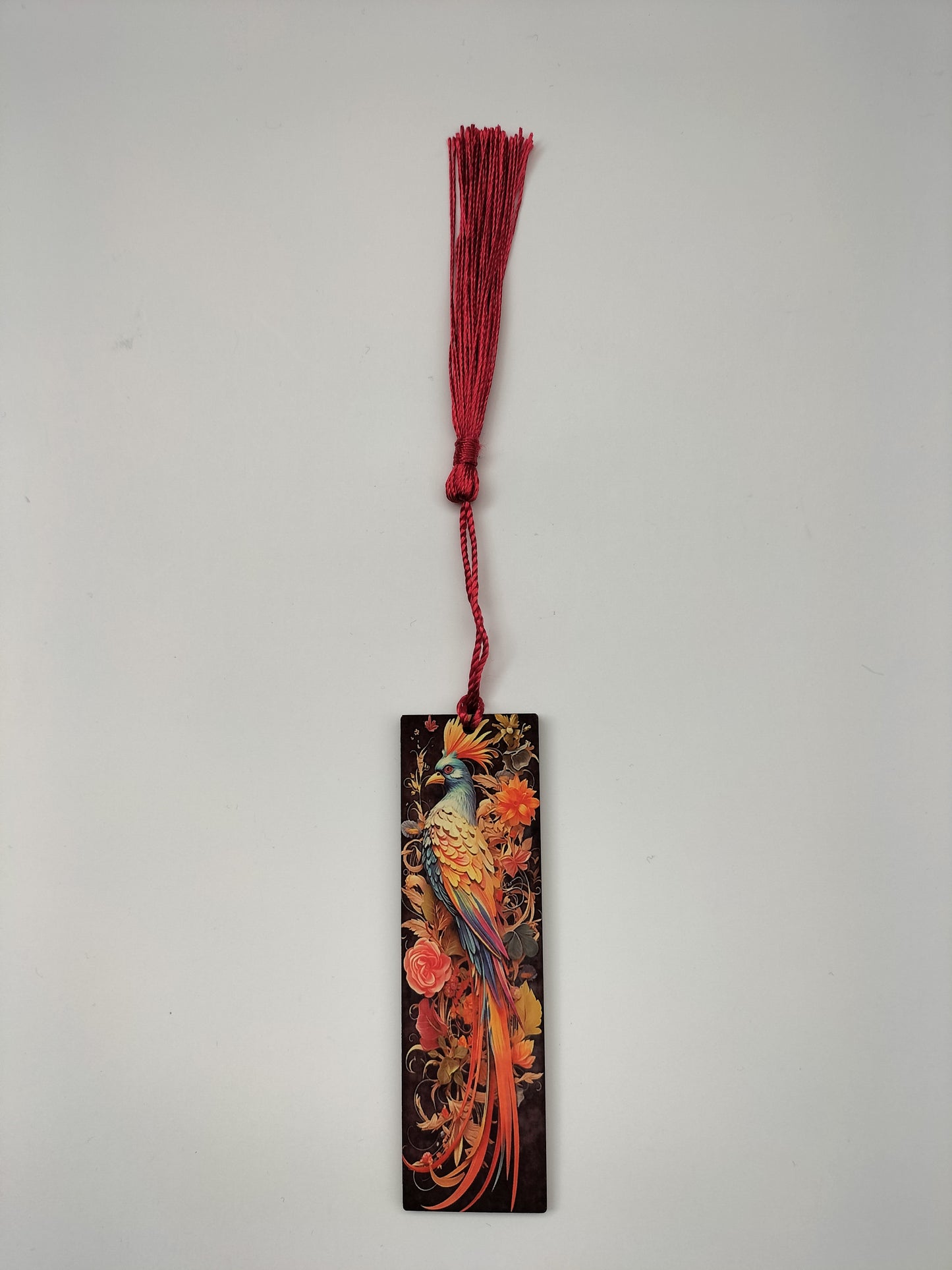 Beautiful Bookmark -Peacock and Blossom Floral Design
