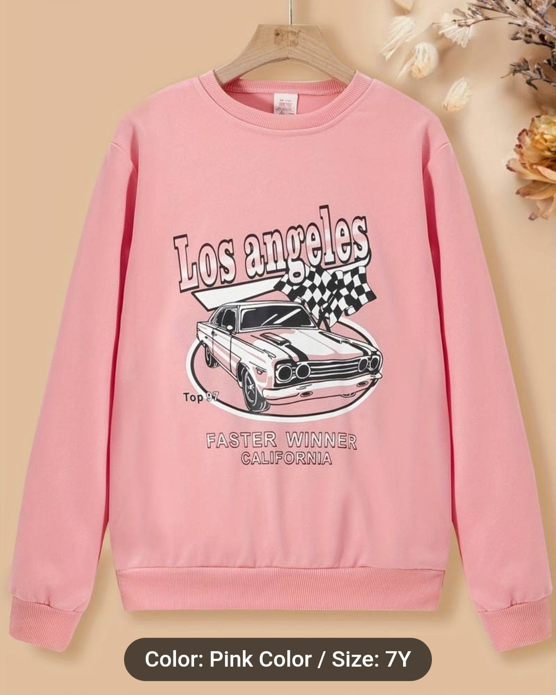 Girls Cute Butterfly Print Casual Long Sleeves Round Neck Sweatshirt Pullover Comfy Active Top Deep Sky Blue 6 Years Old