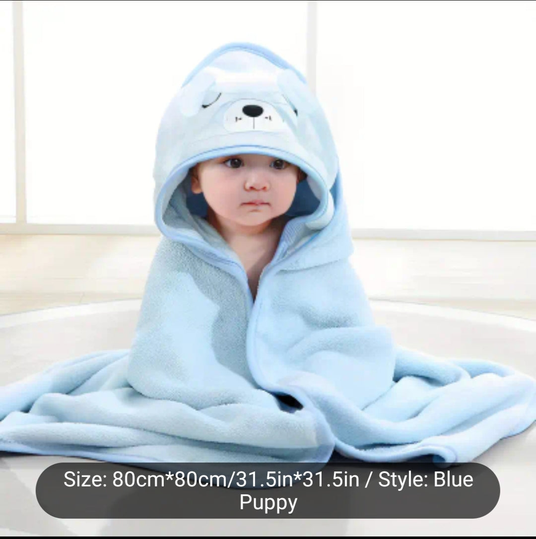 1pc Super Soft And Absorbent Cartoon Animal Infant/ Children's Bath Towel Bathrobe