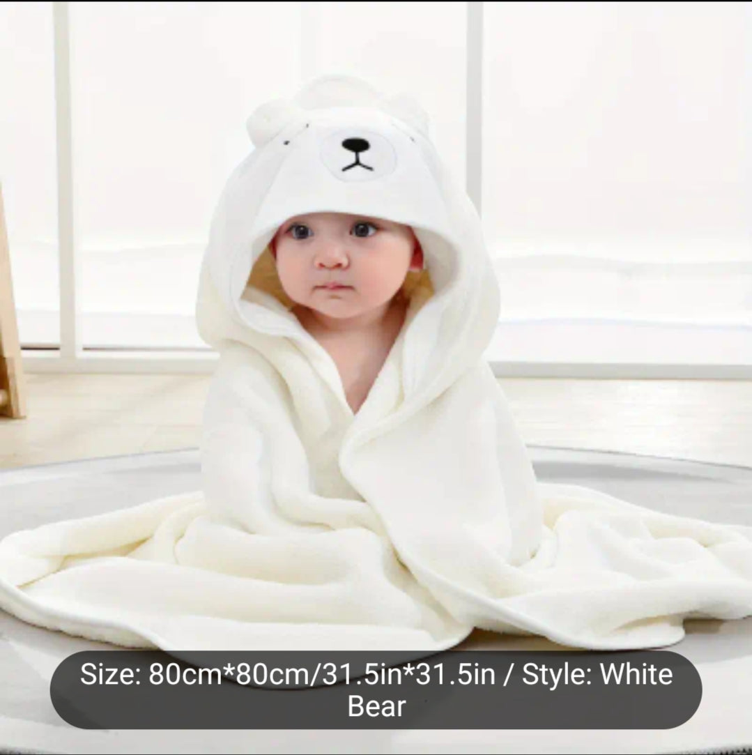 1pc Super Soft And Absorbent Cartoon Animal Infant/ Children's Bath Towel Bathrobe