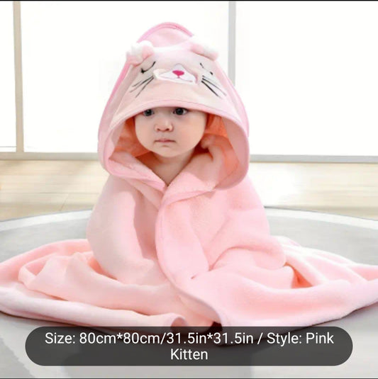 1pc Super Soft And Absorbent Cartoon Animal Infant/ Children's Bath Towel Bathrobe