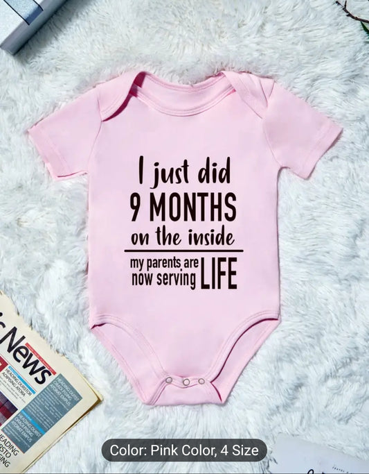 Baby Boy & Girl's 9 Month's Print Body  Suit Comfy Short Sleeve Onesie