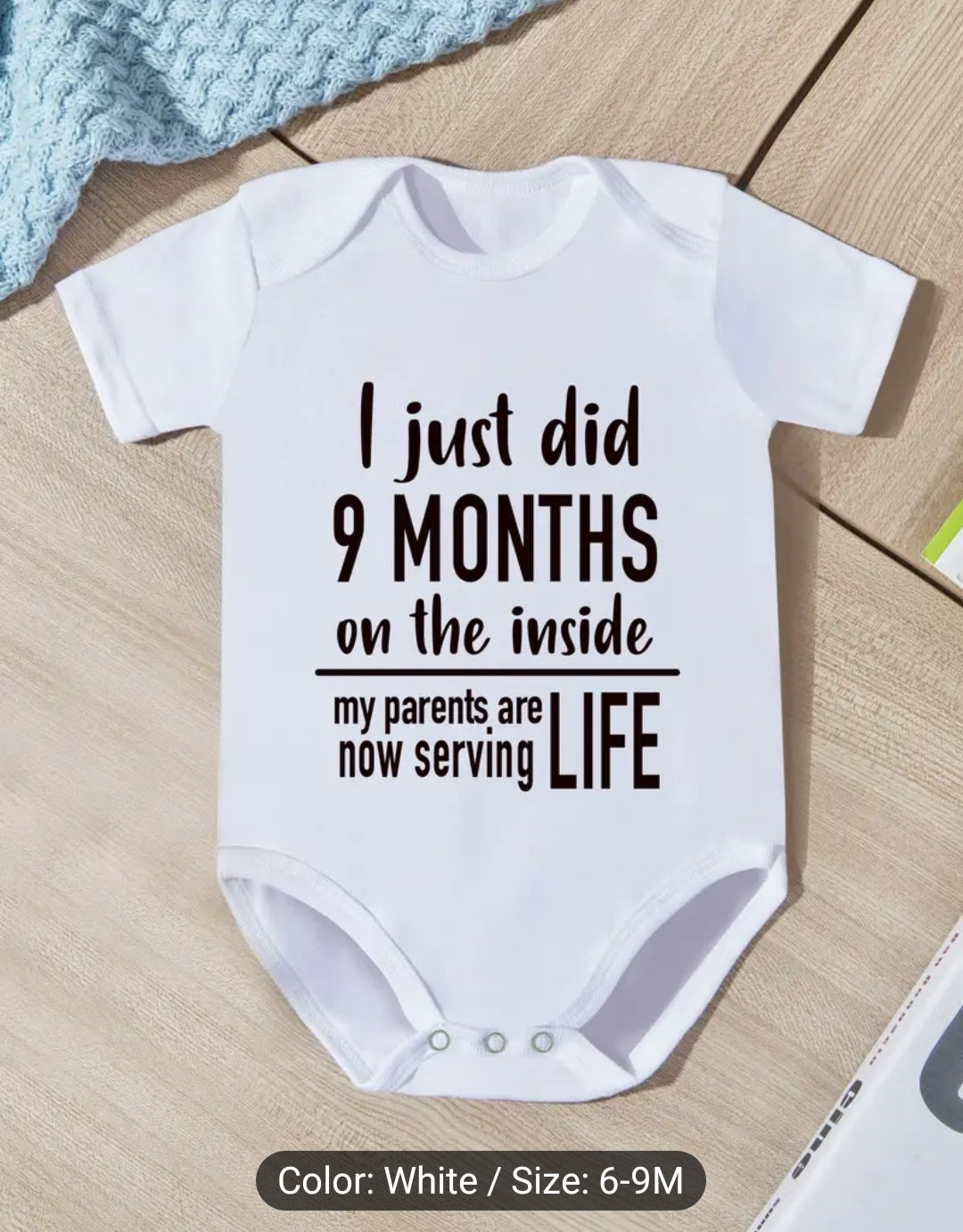 Baby Boy & Girl's 9 Month's Print Body  Suit Comfy Short Sleeve Onesie
