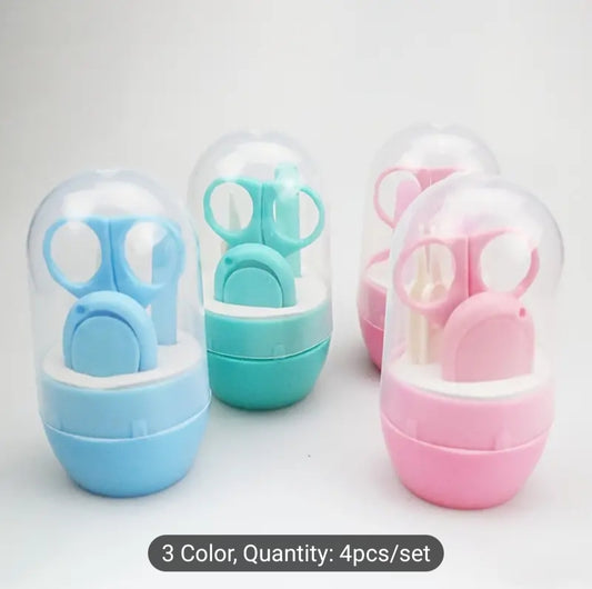 4Pcs/ Baby Set Nail Trimmer , Nail Cutter Health care, Nail Care Set Thanksgiving Day Gift Pink, Green And Blue